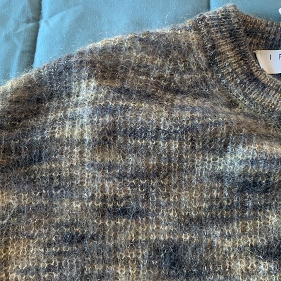 IRO crewneck sweater, cropped, mohair/wool, variegated black/green/gray, size XS - Picture 4 of 6